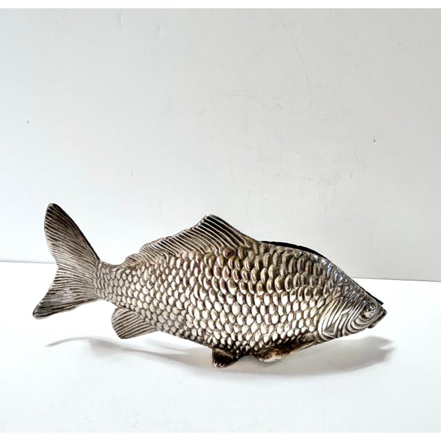 Vintage Silver-Plated Figural Fish Menu Holder or Place Card Stand, Mid-20th Century For Sale In Louisville - Image 6 of 12