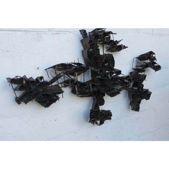 Brown Modern Brutalist Rustic Metal Wall Art 5758 For Sale - Image 8 of 9