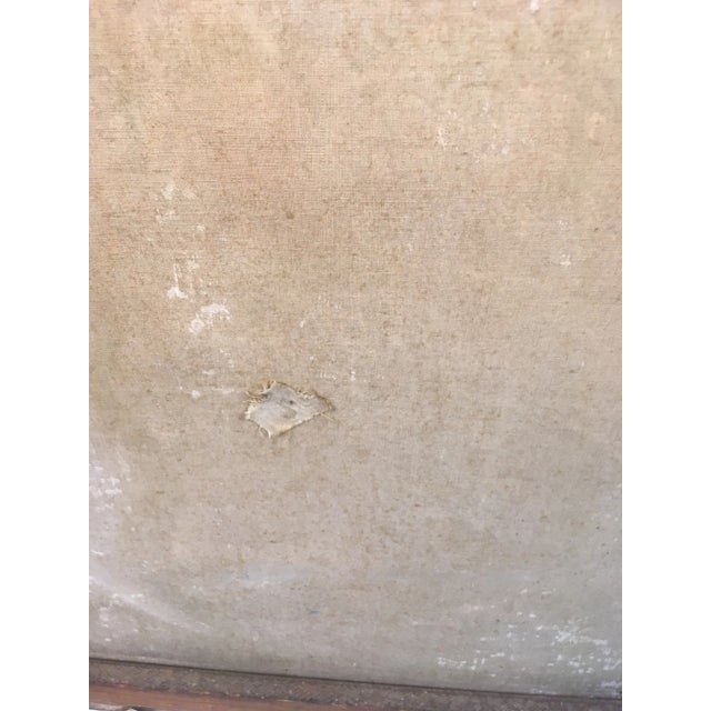 Alabaster Antique European Oil on Canvas For Sale - Image 8 of 10