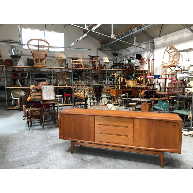 Brown Modern Danish Teak Sideboard by Arne Hovmand-Olsen, 1950s For Sale - Image 8 of 11