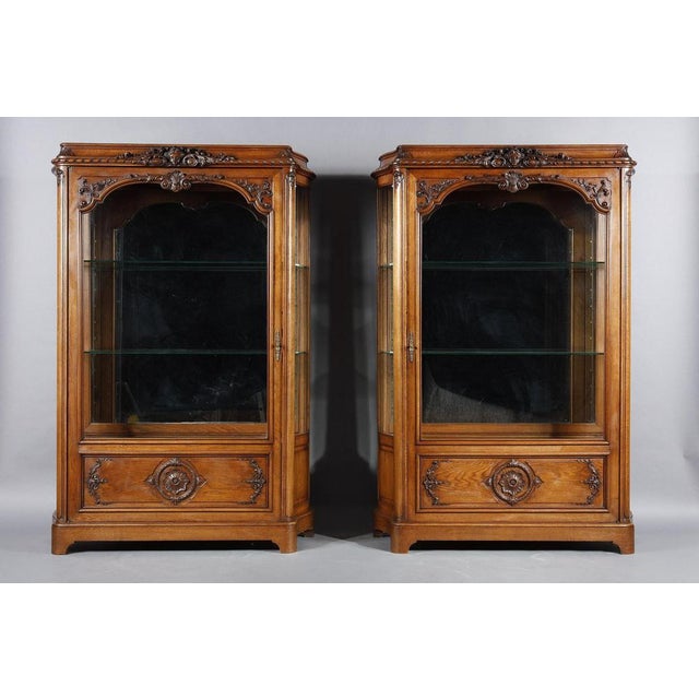 Wood Regency Display Cabinets, 1920s, Set of 2 For Sale - Image 7 of 18