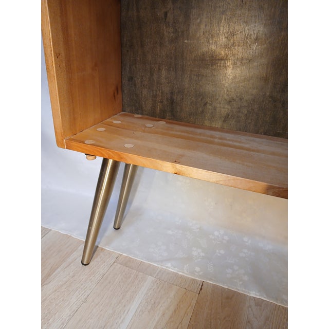 Custom Solid Birch Mid-Century Modern Bookcase With Hairpin Legs For Sale - Image 13 of 18