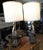 Metal Gorgeous Ornate Medium Sized Aluminum Peacock Table Lamps For Sale - Image 7 of 10