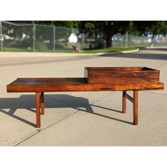 Brown 1960s Torbjørn Afdal 'Krobo' Style Rosewood Planter Bench For Sale - Image 8 of 12