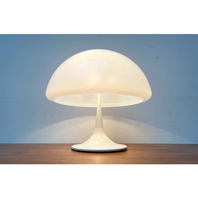 A rare table lamp by the Italian manufacturer Guzzini, designed by Luigi Massoni in the 1960s. This is an early edition...