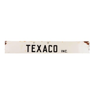 Vintage Texaco Gasoline Porcelain Metal Sign For Sale