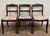 This is an absolutely gorgeous set of three vintage mahogany rose-back Regency (Duncan Phyfe) style ladder-back dining or...