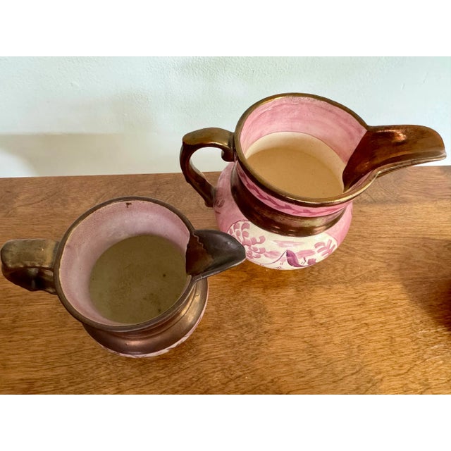 Antique Pink Luster Creamers- Set of 2 For Sale - Image 9 of 10