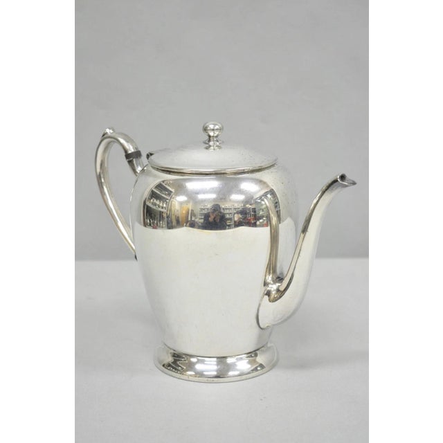 Vintage Abraham & Straus Victorian Silver Plated Bulbous Coffee Pot Teapot. Circa Mid 20th Century. Measurements: 7.5" H x...