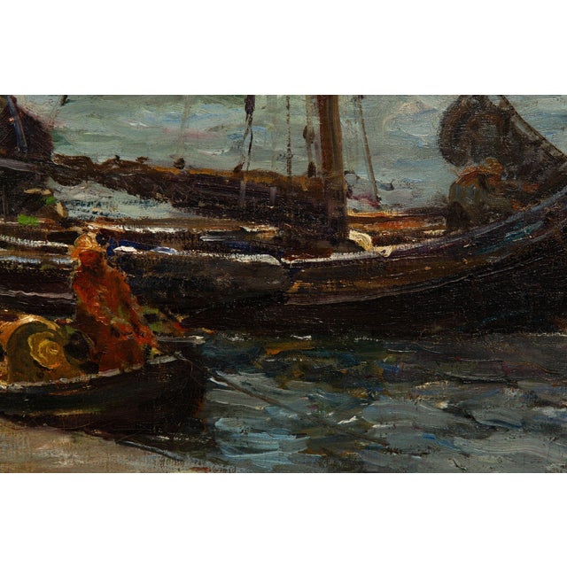 “Dutch Herring Fleet” Dockside Barbizon Painting by Robert Weir Allan r.s.A For Sale - Image 9 of 18