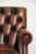 Chesterfield Armchair in Brown Cow Leather For Sale - Image 6 of 13