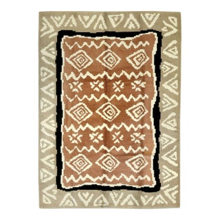 1930s Handwoven European Art Deco Rug 7'9" X 10'9" For Sale