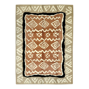 1930s Handwoven European Art Deco Rug 7'9" X 10'9"