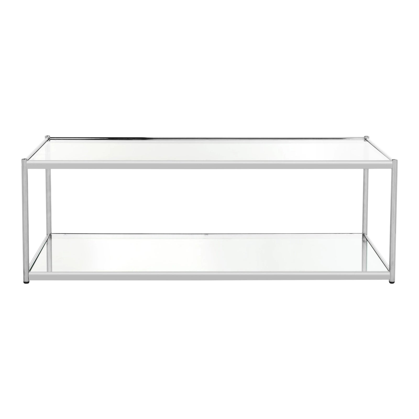 Modern Glass Coffee Table in Chrome Chairish