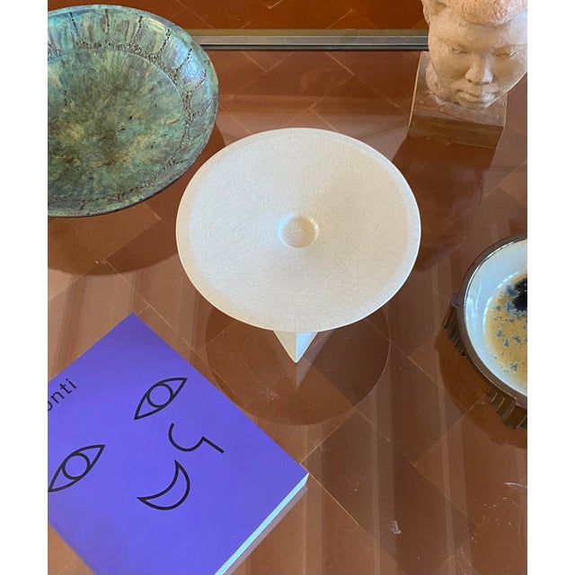 White Craquele Ceramic Vide Poche from Leduc, France, 1970s For Sale - Image 17 of 18