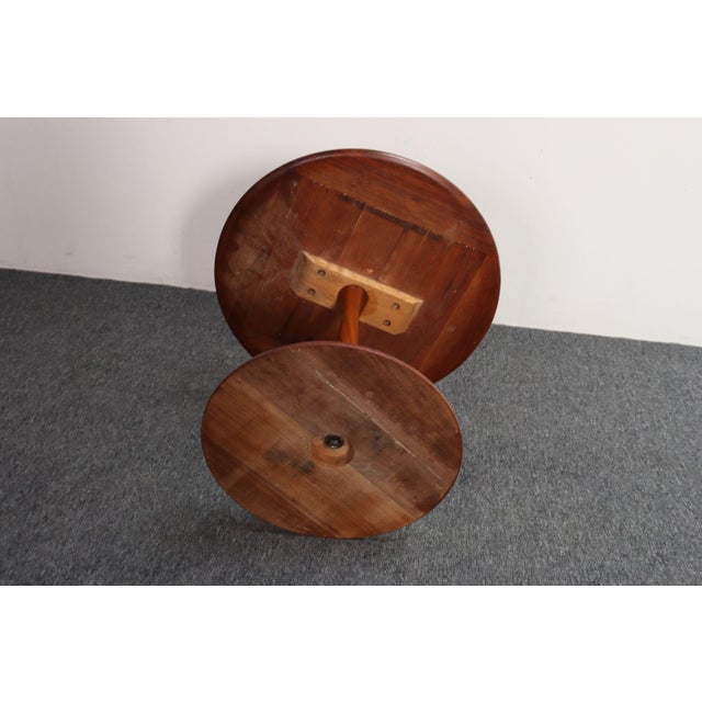 Mid-Century Modern Solid Walnut Tulip Style Pedestal Side Table by Prodelco For Sale - Image 9 of 18