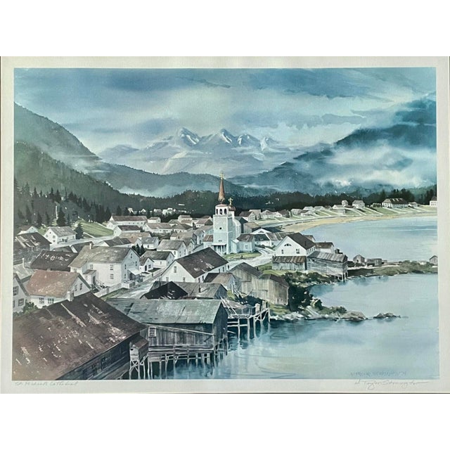 Nestled against a backdrop of trees, hills, and mountains, the charm and details of old buildings set along the water...