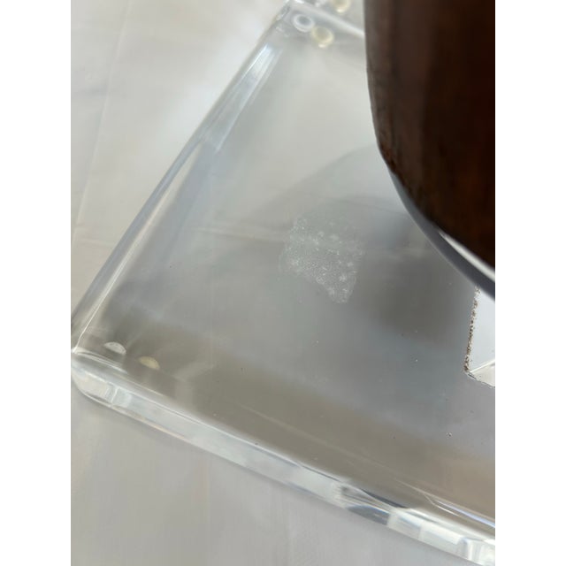 Vintage Decorative Sarangi Mounted on Lucite Base For Sale - Image 10 of 12