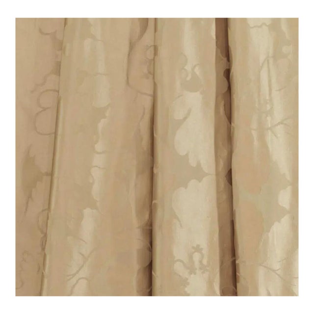 25 Yards Modern Nancy Corzine Dahlia Cotton & Silk Damask Fabric in Cream For Sale