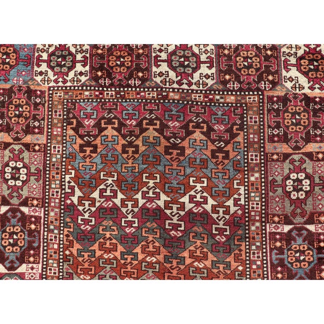 Textile Antique Persian Kurdish Rug With Vibrant Tribal Motifs and Rich Color 4'1 X 9'9 For Sale - Image 7 of 12