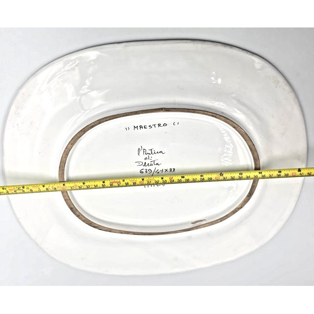 1990s Vintage Deruta Italy "Maestro" by Manlio Bacosi Signed l'Antica Platter For Sale - Image 5 of 5