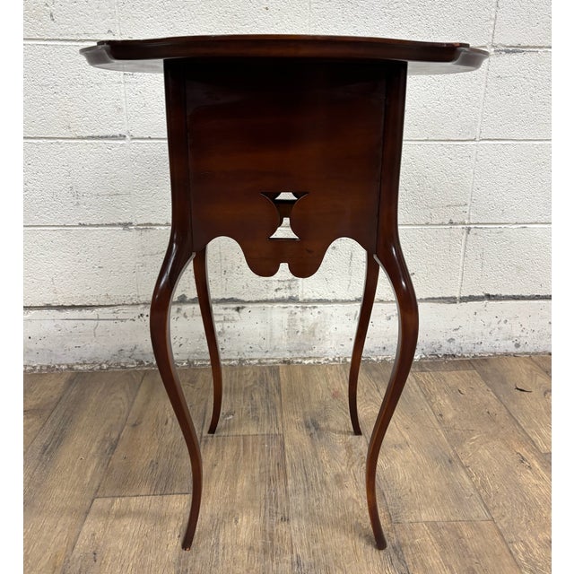 Wood Antique Art Nouveau Edwardian Style Parlor Occasional Lamp Table For Sale - Image 7 of 10