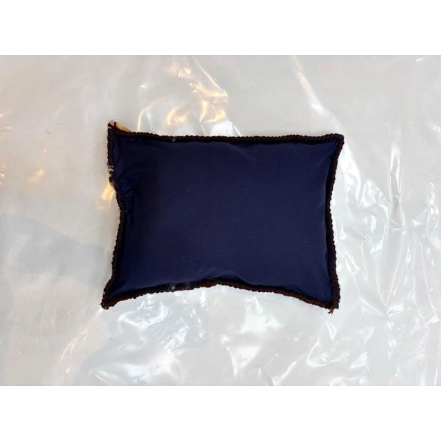 Pillow made with wool pile genuine hand made antique Persian rug fragment-Poly fill with fabric backing , sewn closure-