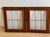 Vintage 70s Pair of Walnut and Convex Leaded Clear Glass Cabinet Doors For Sale - Image 4 of 18