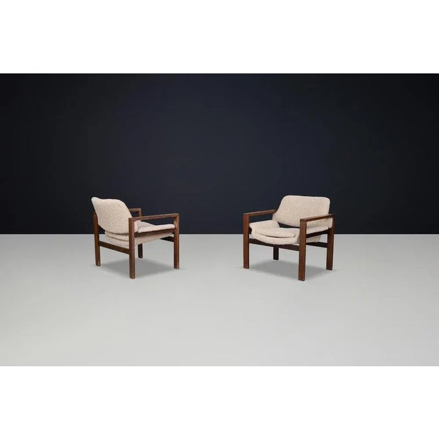 Wood Modern Scandinavian Oak Armchairs with Teddy Upholstery, Finland, 1960s, Set of 2 For Sale - Image 7 of 10