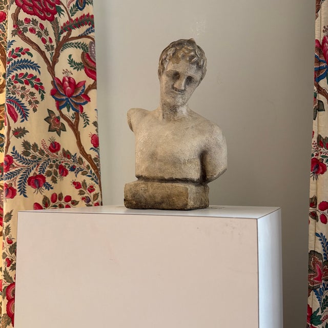 Classical Roman Aged Stone Roman Bust For Sale - Image 3 of 6