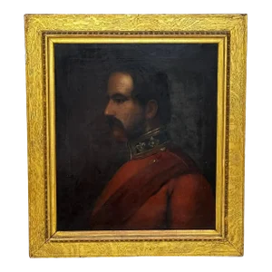 British 19th Century Military Oil Painting Portrait Red Coat Victorian Officer Lieutenant Colonel