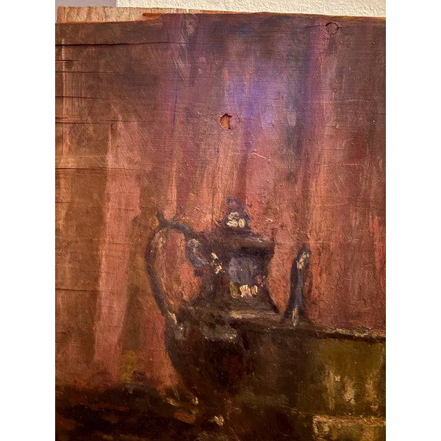 Mid 20th Century Moody Vintage Oil Still Life – Old World Style For Sale - Image 5 of 12