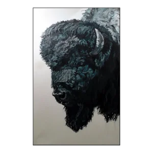 Patricia Griffin "Judge" Oil Painting on Stretched Canvas of a Buffalo