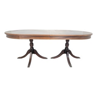 Antique Regency Walnut Table with Brass Lion Paws, 1920 For Sale