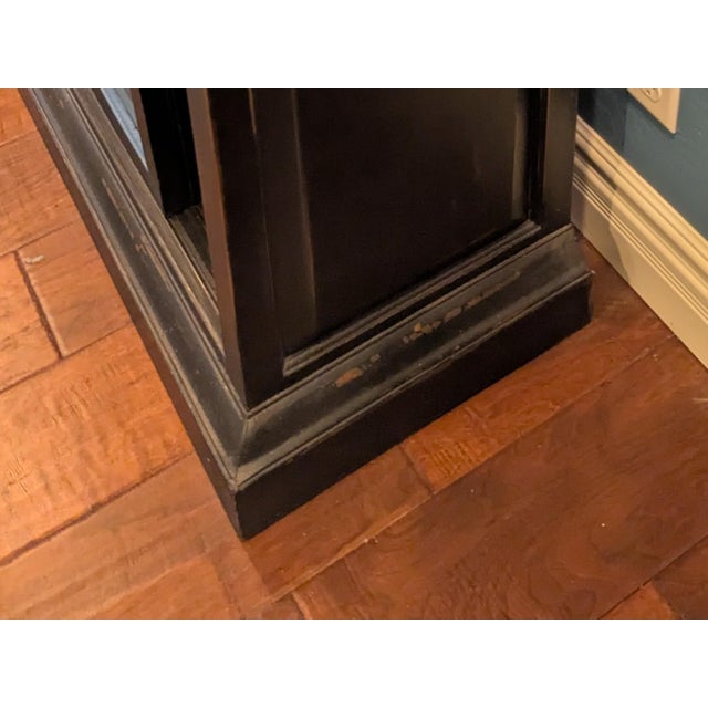 Bramble Co Distressed Mahogany Black Bookshelf With Sliding Glass Doors For Sale - Image 13 of 15