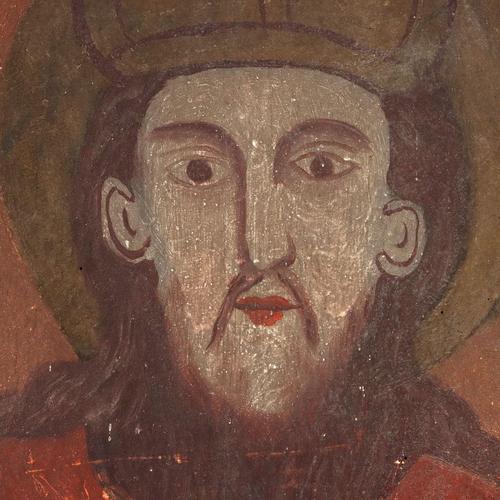 Icon of Saint Nicholas, Early 1800s, Tempera on Panel For Sale - Image 4 of 12