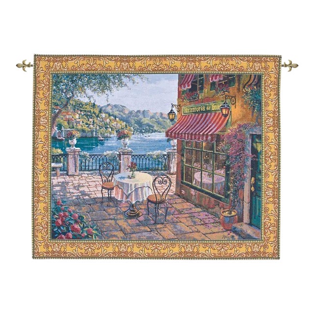 Waterfront Café Loom Woven Tapestry - 90 X 110 Cm (3'0" X 3'7") - Requires Rod Size 3 For Sale