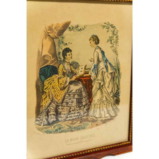 La Mode Illustree Framed French Fashion Prints a Pair For Sale - Image 4 of 6