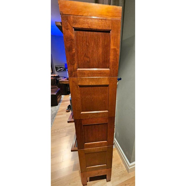 Wood Early 20th Century 4‑module Globe‑Wernicke Mahogany Barrister Bookcase For Sale - Image 7 of 10