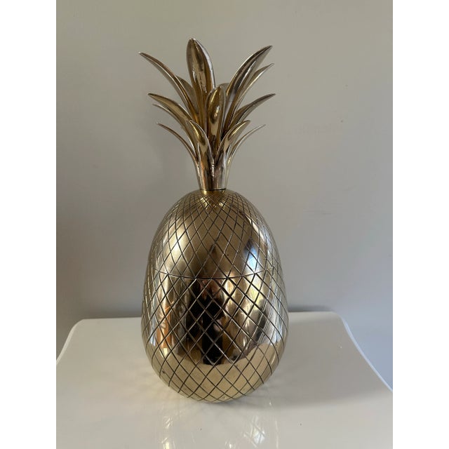 Vintage mid-century modern brass pineapple. Extra large size is perfect for an and unique ice bucket or as a stunning...