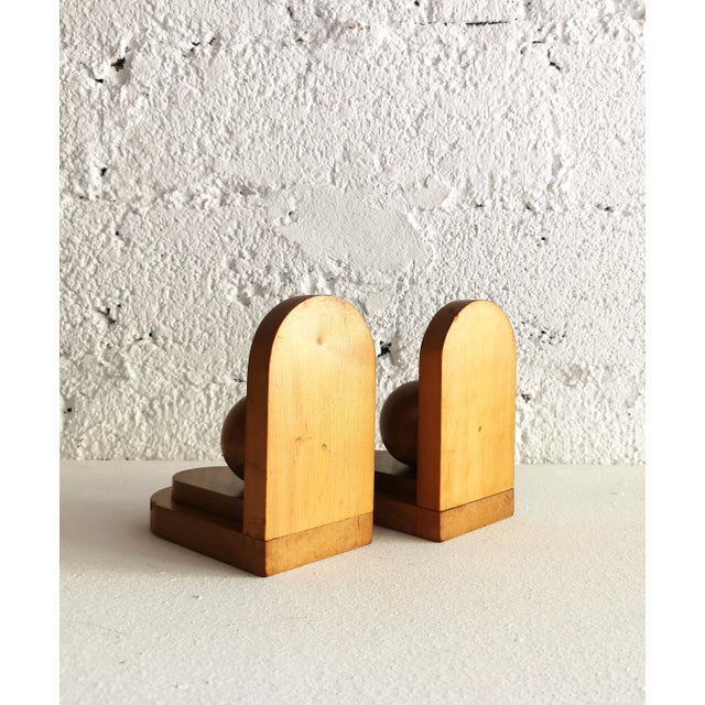 1930s Art Deco Beechwood Bookends from LSM, 1930s, Set of 2 For Sale - Image 5 of 9