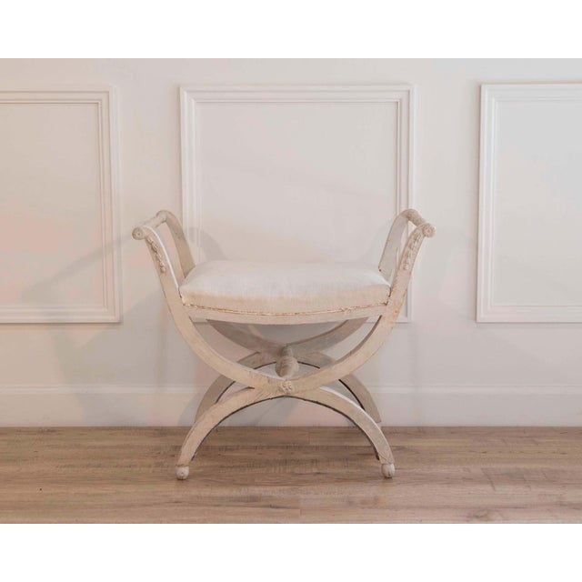 18th Century 18th Century Gustavian stool with handles, scraped to original paint For Sale - Image 5 of 9