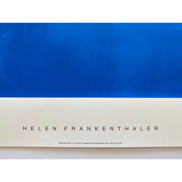 Royal Blue Helen Frankenthaler Vintage Abstract Expressionist Extra Large Fine Art Silkscreen Print " Ocean Drive West-1 " 1974 For Sale - Image 8 of 10
