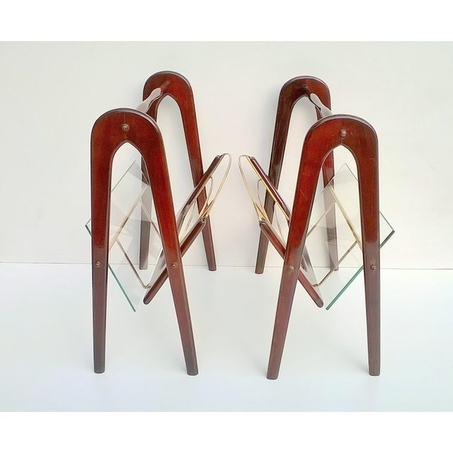 Brown Magazine Racks attributed to Cesare Lacca, 1950s, Set of 2 For Sale - Image 8 of 8