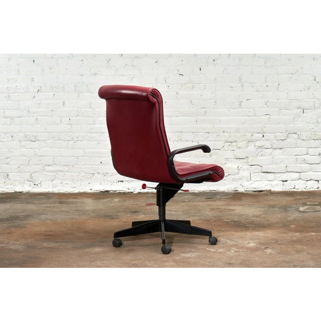Red leather office chair for sale clearance