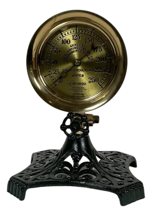 Antique Brass Gauge on Iron Stand