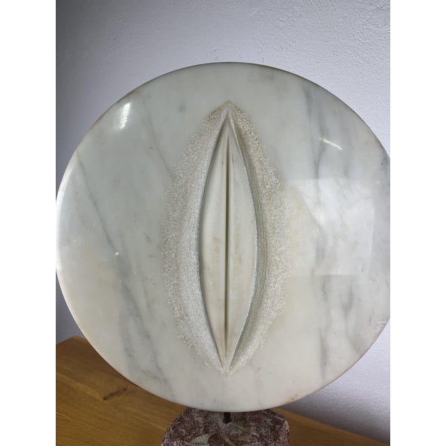 Metal Italian Artist, Modernist Double-Sided Sculpture, 1960s, Copper & Marble For Sale - Image 7 of 9