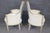 French Pair 18th Century French Louis XVI Distressed Painted Bergères For Sale - Image 3 of 17