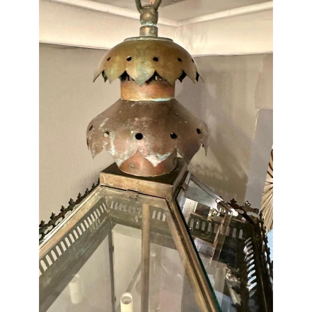 Late 19th Century English Bronze Lantern, 1900s For Sale - Image 6 of 18