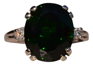The Dip: Ladies 14K Chrome Diopside and Diamond Ring